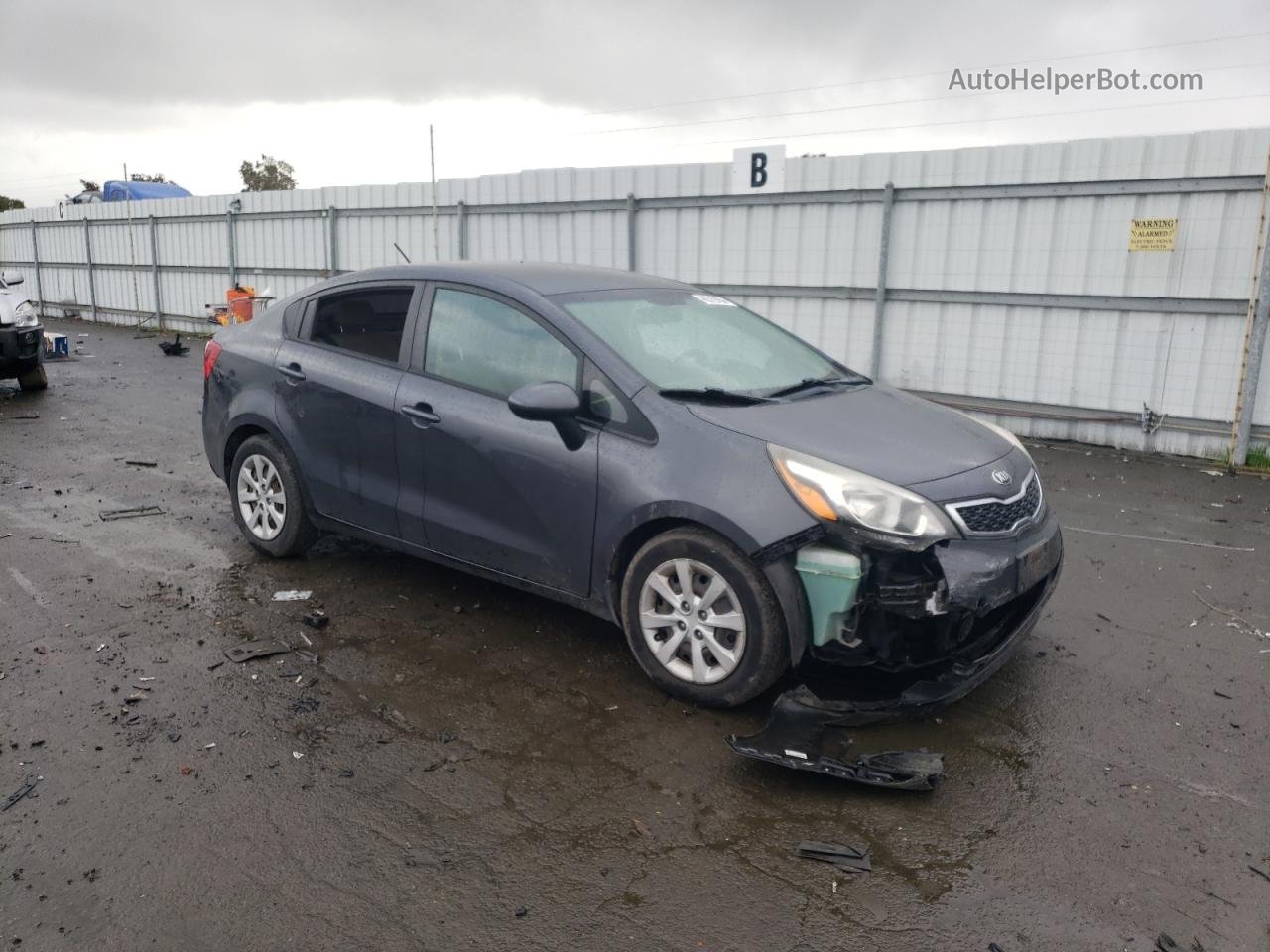 2014 Kia Rio Ex Gray vin: KNADN4A3XE6372630