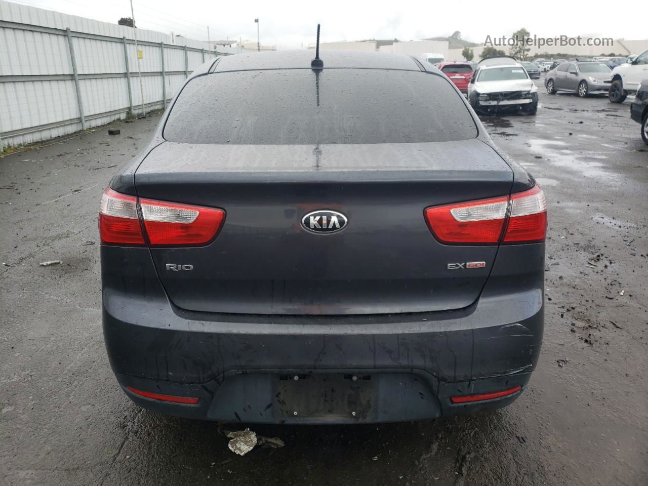 2014 Kia Rio Ex Серый vin: KNADN4A3XE6372630