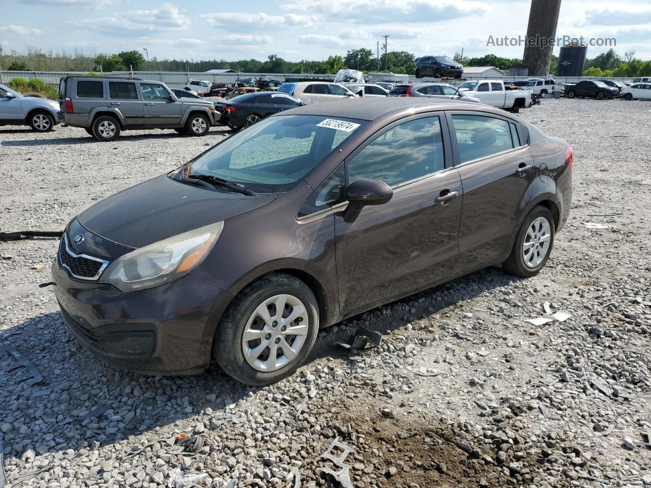 2014 Kia Rio Ex Brown vin: KNADN4A3XE6385684