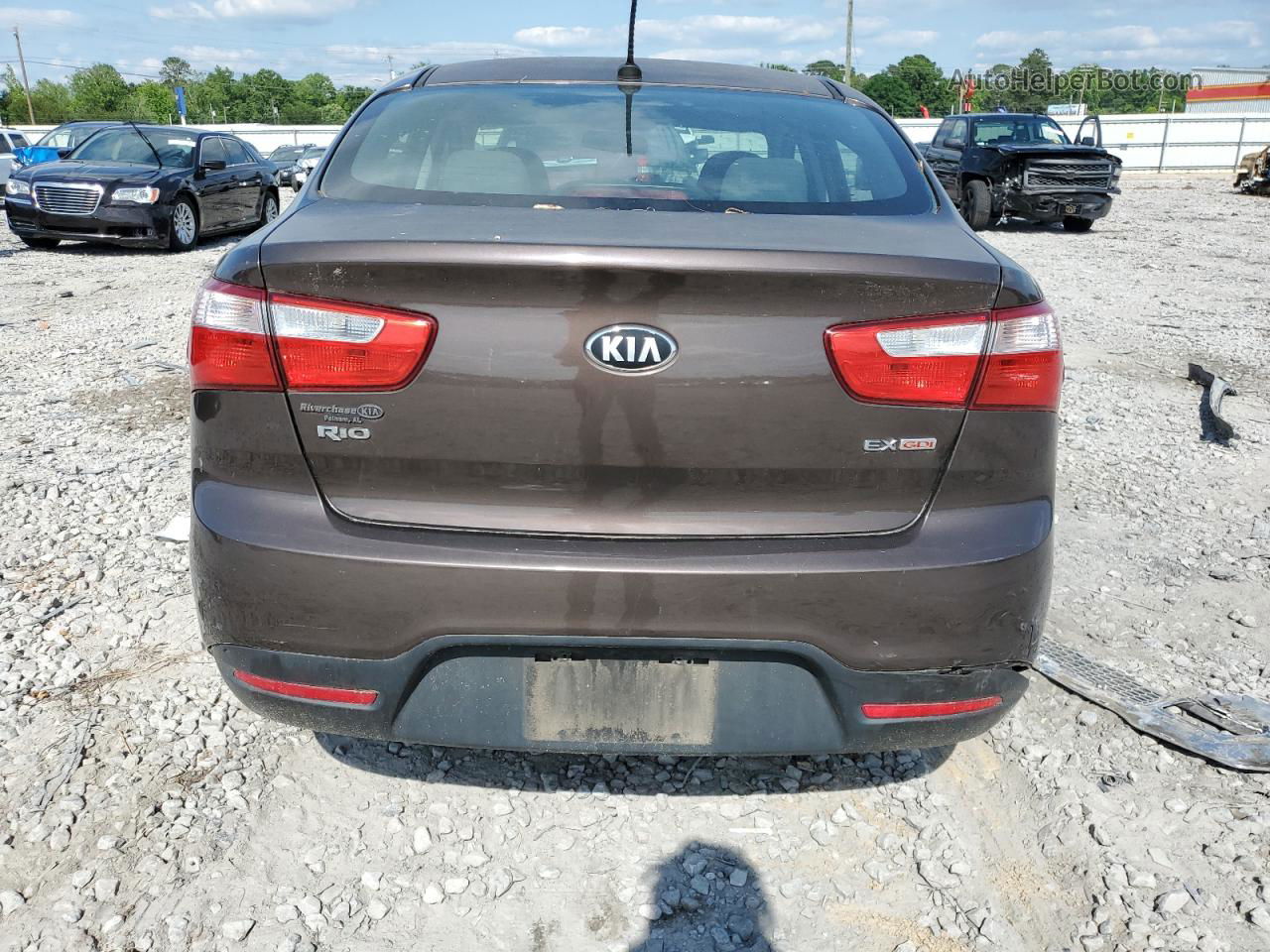 2014 Kia Rio Ex Brown vin: KNADN4A3XE6385684