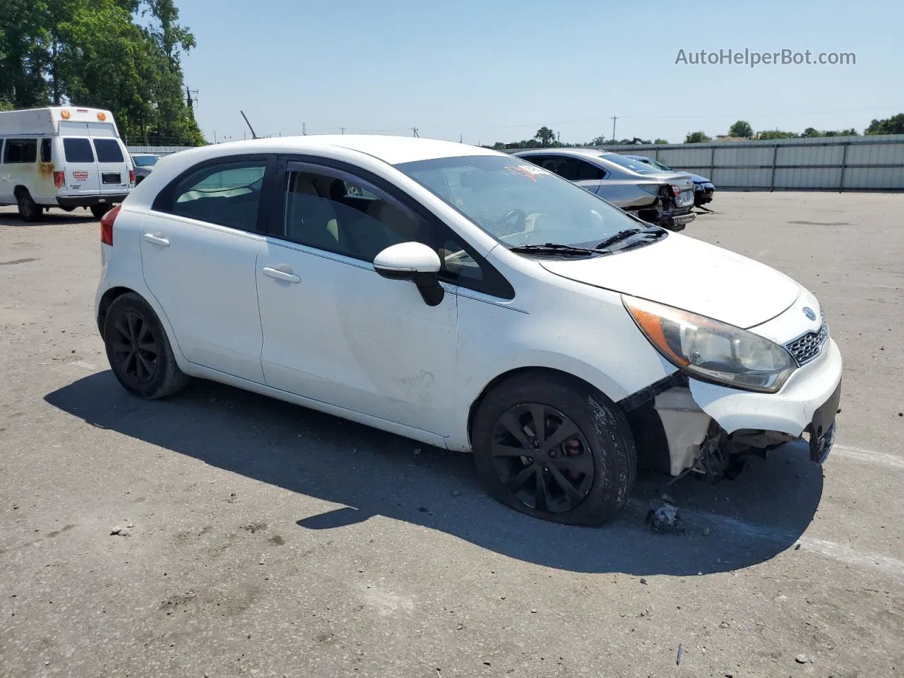 2013 Kia Rio Ex White vin: KNADN5A30D6104271