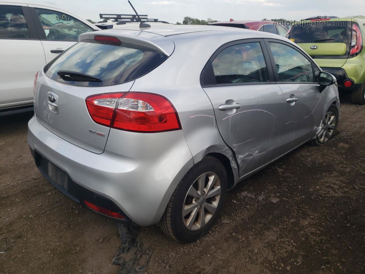 2013 Kia Rio Ex Серебряный vin: KNADN5A37D6189366