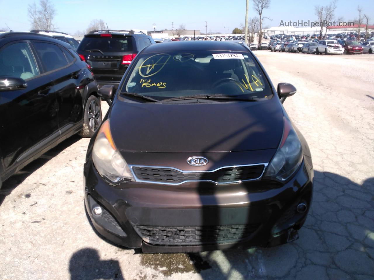 2013 Kia Rio Ex Коричневый vin: KNADN5A38D6132786