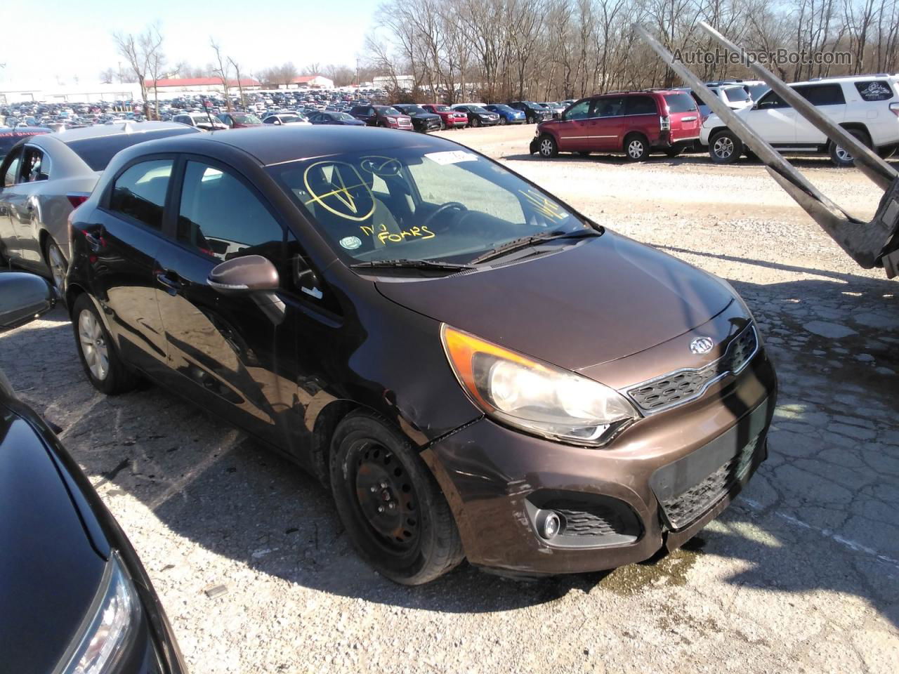 2013 Kia Rio Ex Коричневый vin: KNADN5A38D6132786