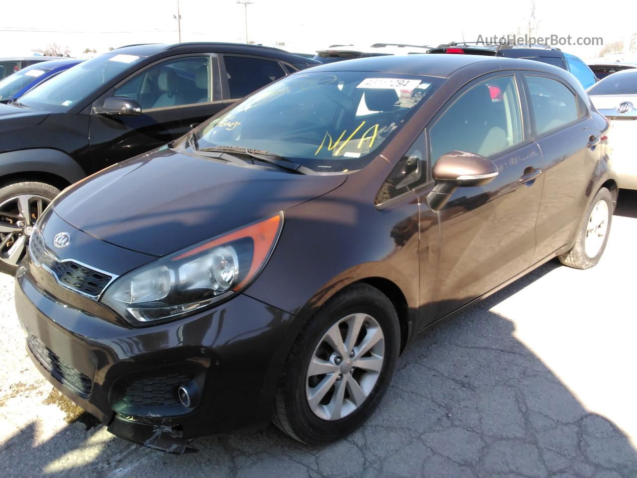 2013 Kia Rio Ex Коричневый vin: KNADN5A38D6132786