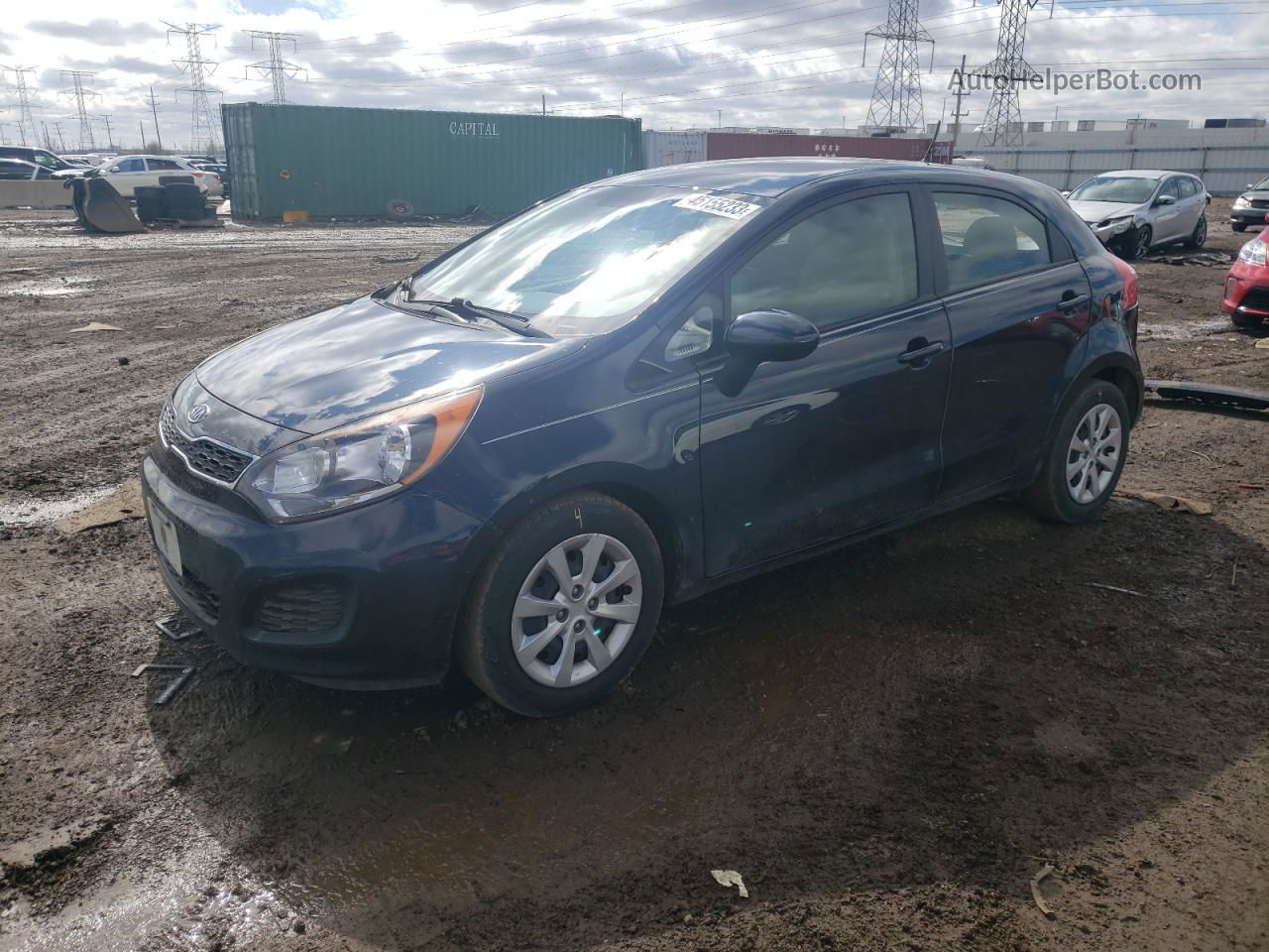 2013 Kia Rio Ex Синий vin: KNADN5A3XD6096969