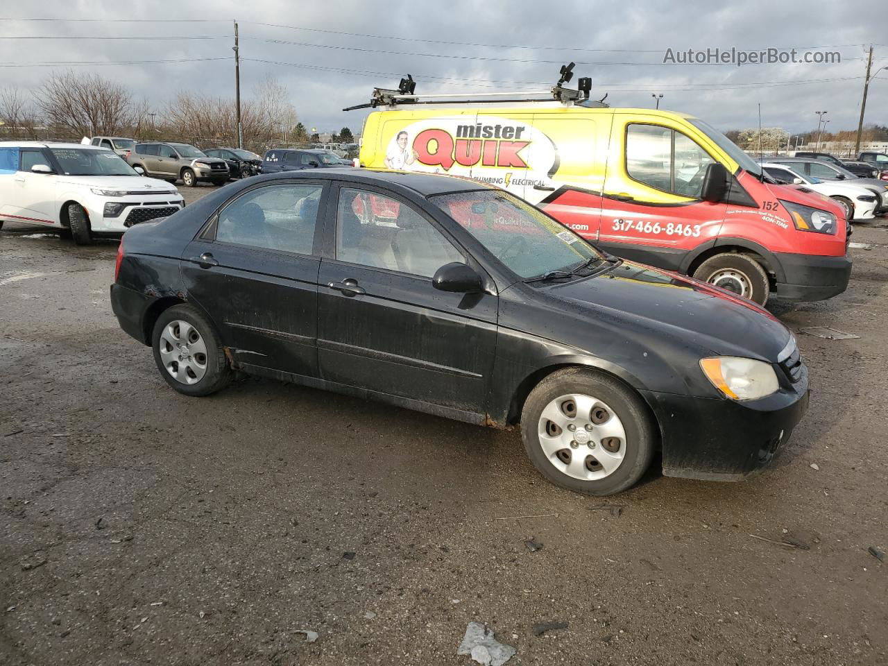 2006 Kia Spectra Lx Black vin: KNAFE121065349496