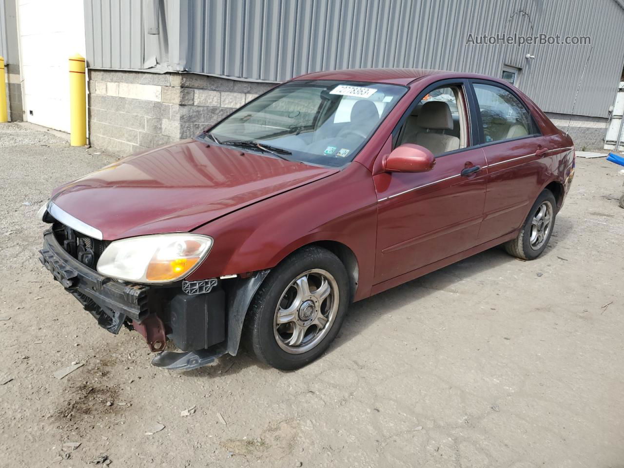 2007 Kia Spectra Ex Burgundy vin: KNAFE121075379020