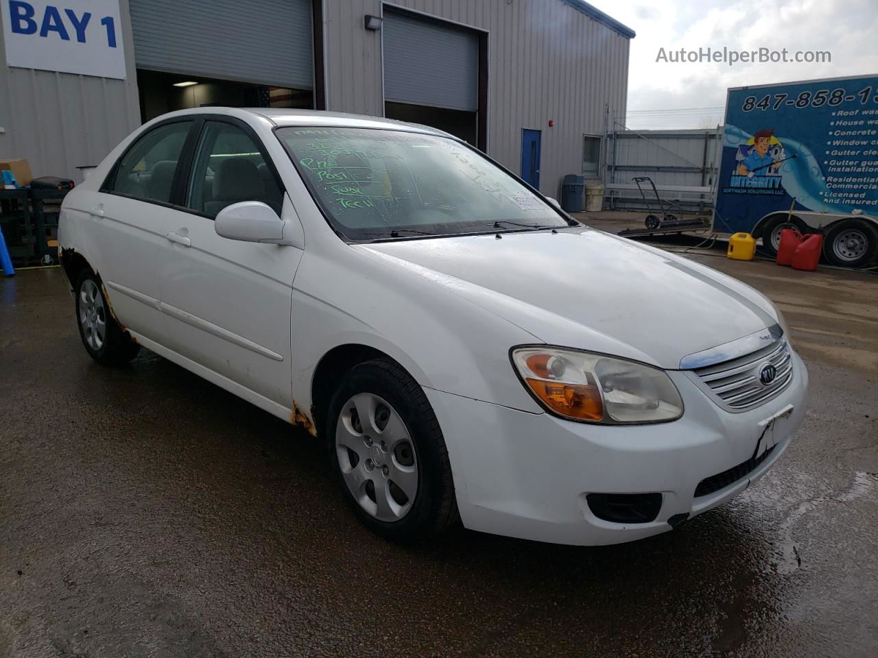 2007 Kia Spectra Ex White vin: KNAFE121075426515