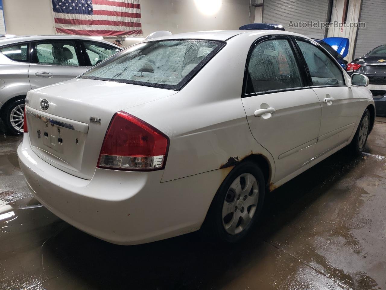 2007 Kia Spectra Ex White vin: KNAFE121075440589