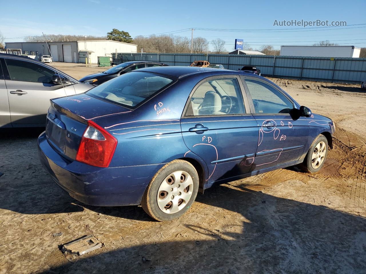 2005 Kia Spectra Lx Синий vin: KNAFE121155192365