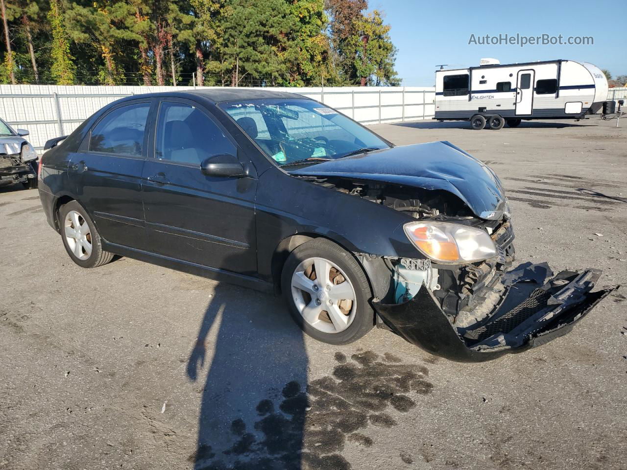 2007 Kia Spectra Ex Черный vin: KNAFE121175005080