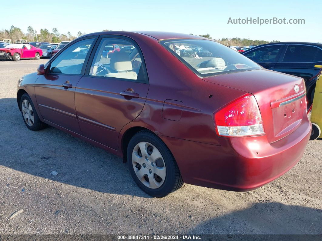 2007 Kia Spectra Ex Burgundy vin: KNAFE121175410663