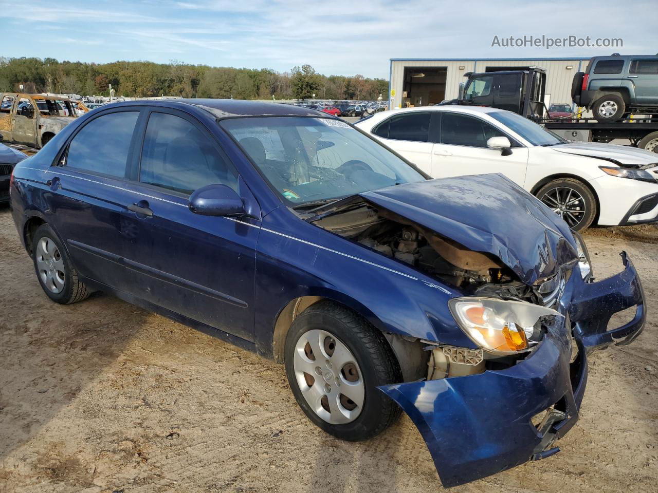 2007 Kia Spectra Ex Blue vin: KNAFE121175452461