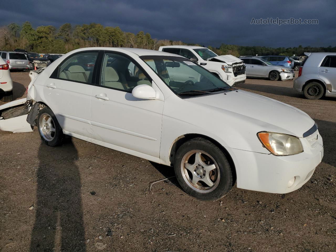 2005 Kia Spectra Lx White vin: KNAFE121355193985