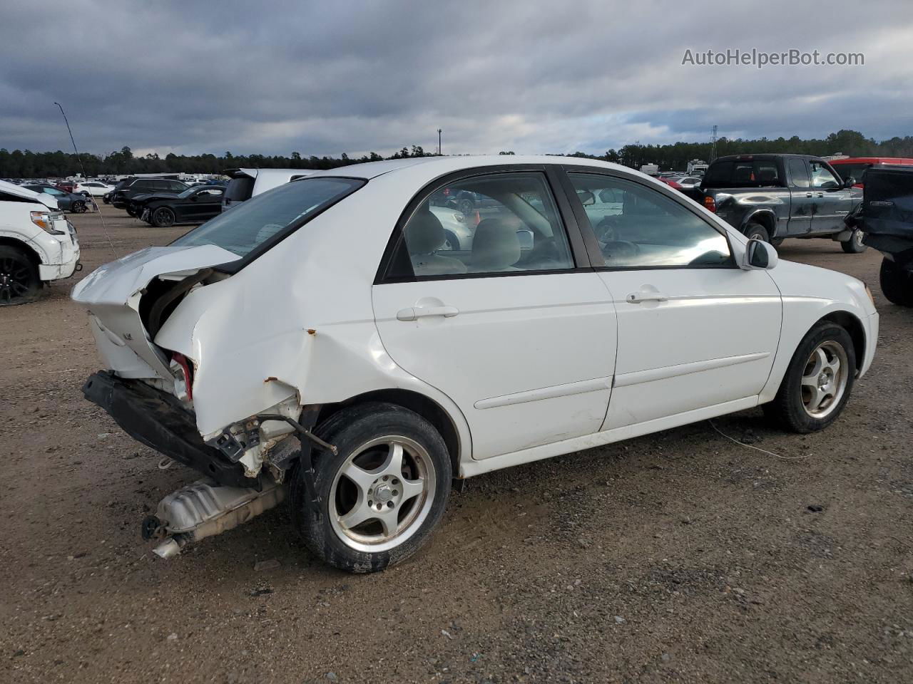 2005 Kia Spectra Lx White vin: KNAFE121355193985