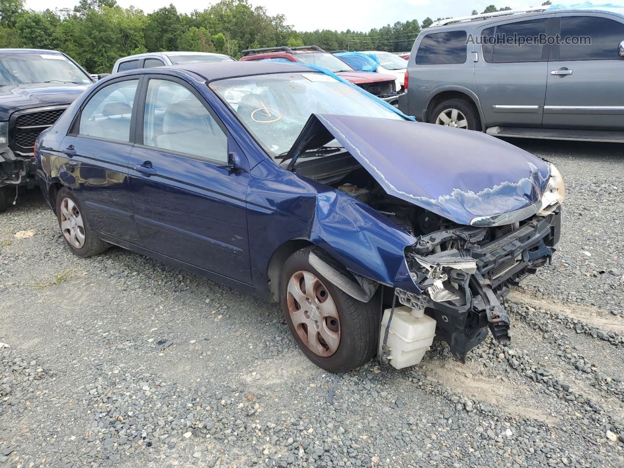 2007 Kia Spectra Ex Синий vin: KNAFE121375480830