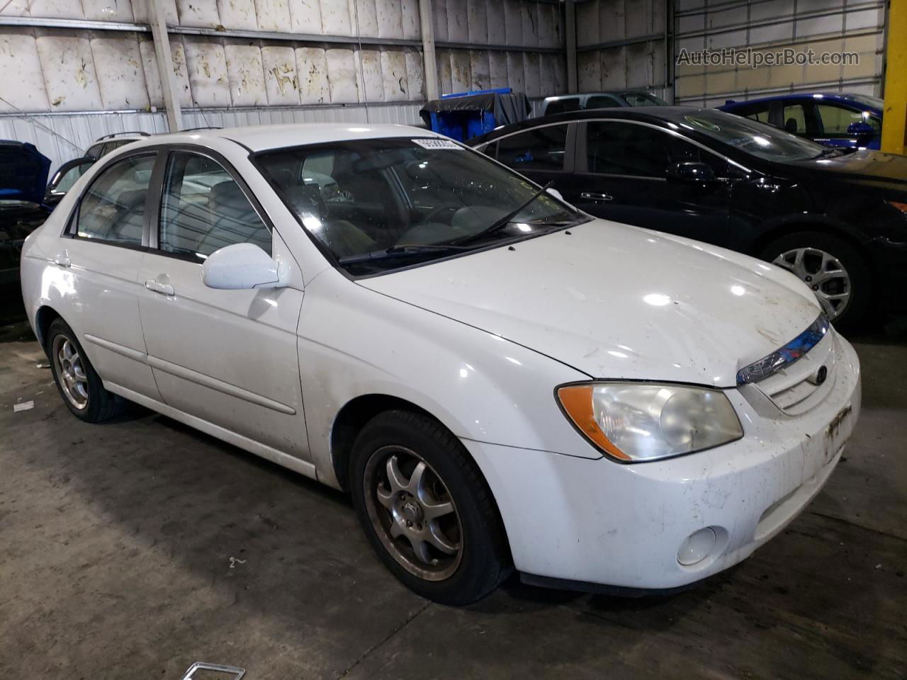 2005 Kia Spectra Lx White vin: KNAFE121555095962