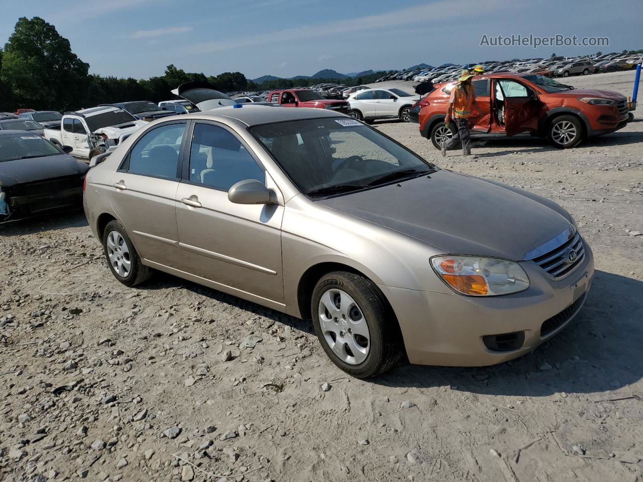 2007 Kia Spectra Ex Tan vin: KNAFE121775395196