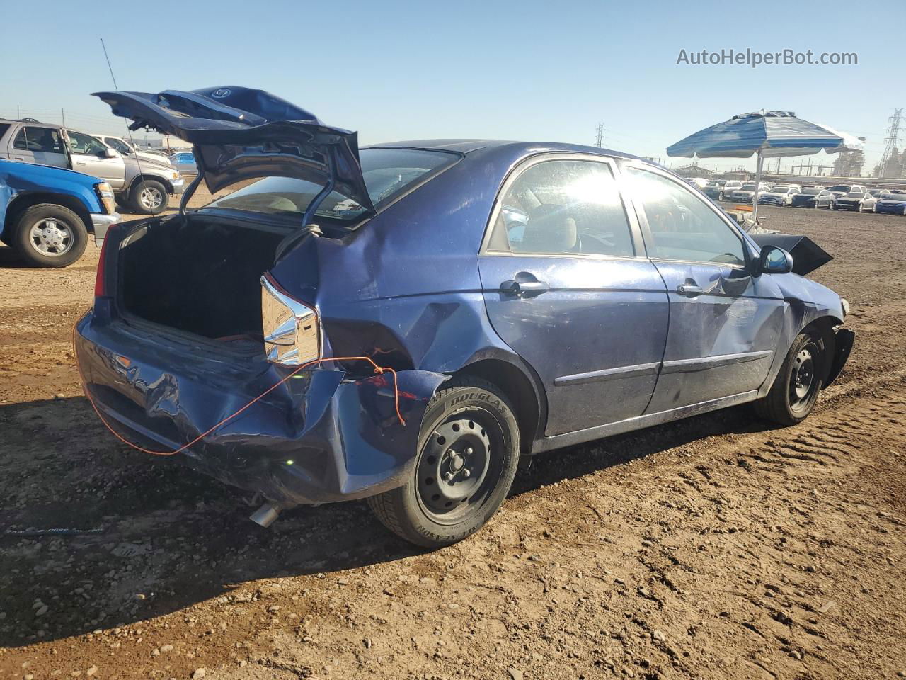 2007 Kia Spectra Ex Blue vin: KNAFE121775414829