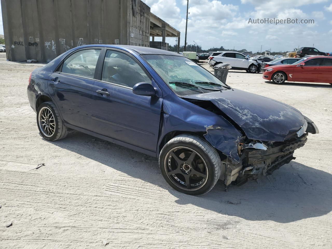 2007 Kia Spectra Ex Blue vin: KNAFE121775466770