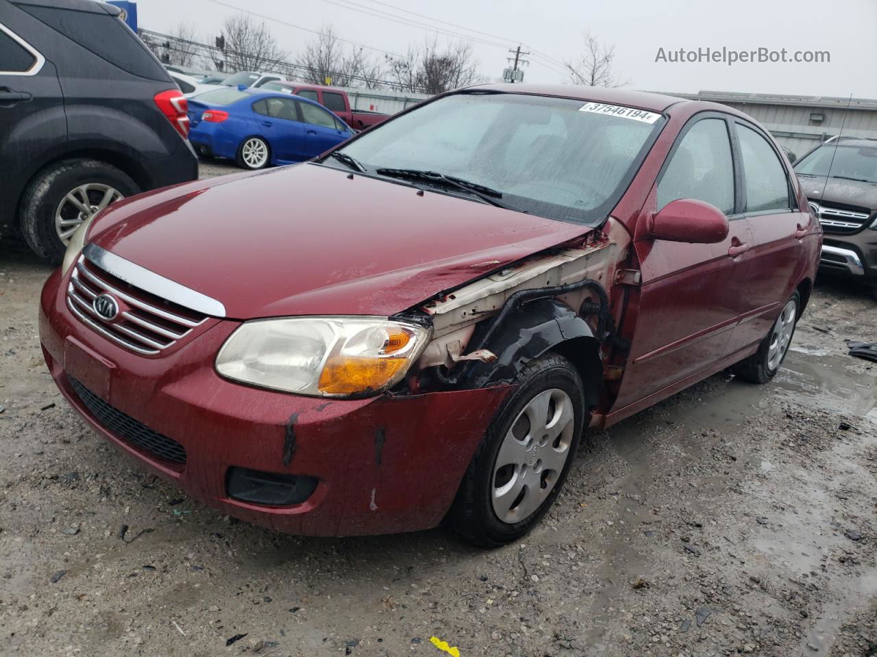 2007 Kia Spectra Ex Red vin: KNAFE121875440761