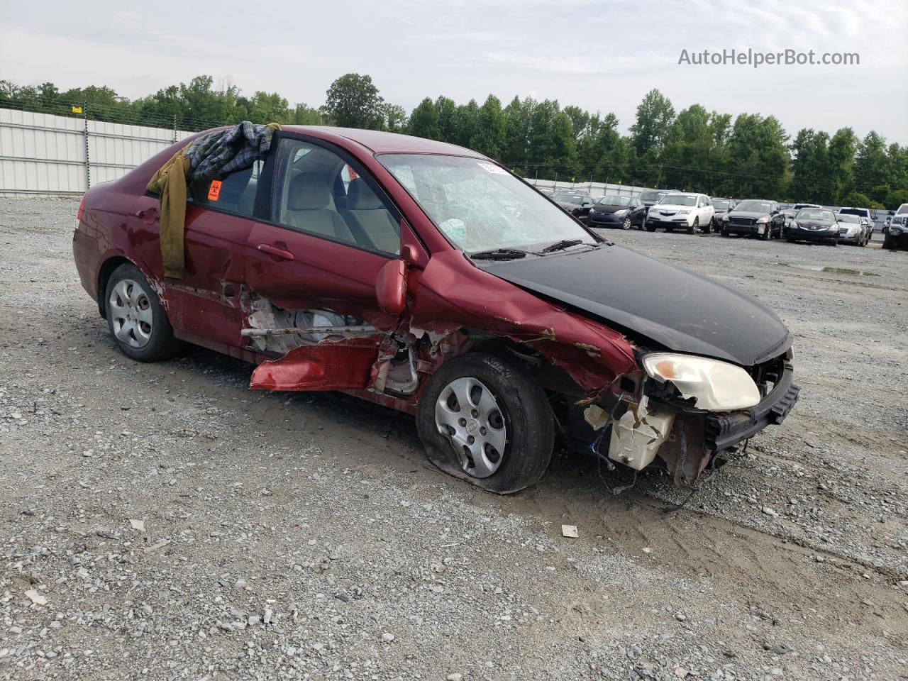 2007 Kia Spectra Ex Burgundy vin: KNAFE121875445619