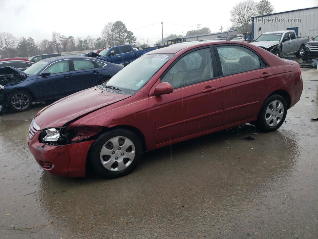 2007 Kia Spectra Ex Burgundy vin: KNAFE121975453342