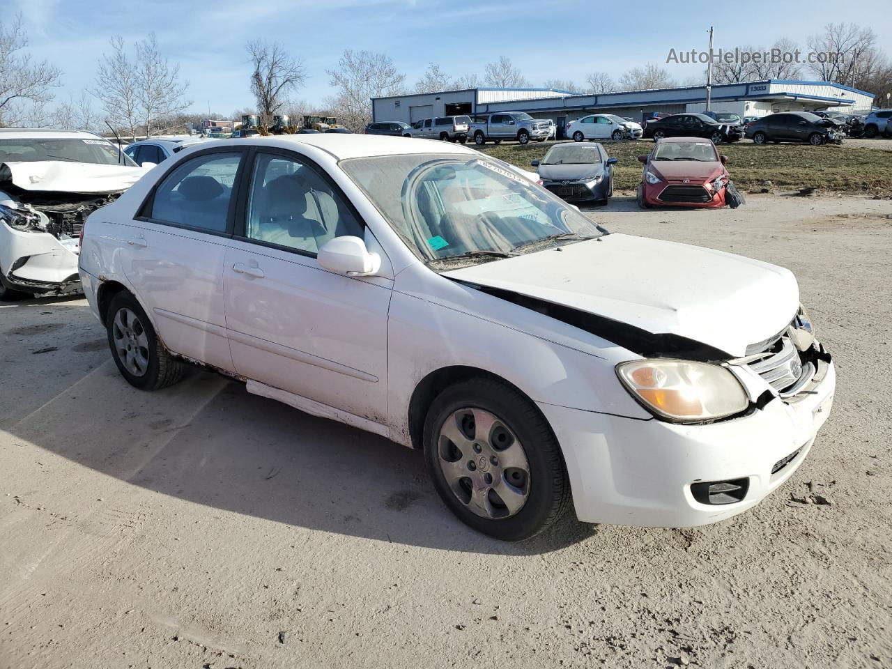 2007 Kia Spectra Ex White vin: KNAFE121X75439224