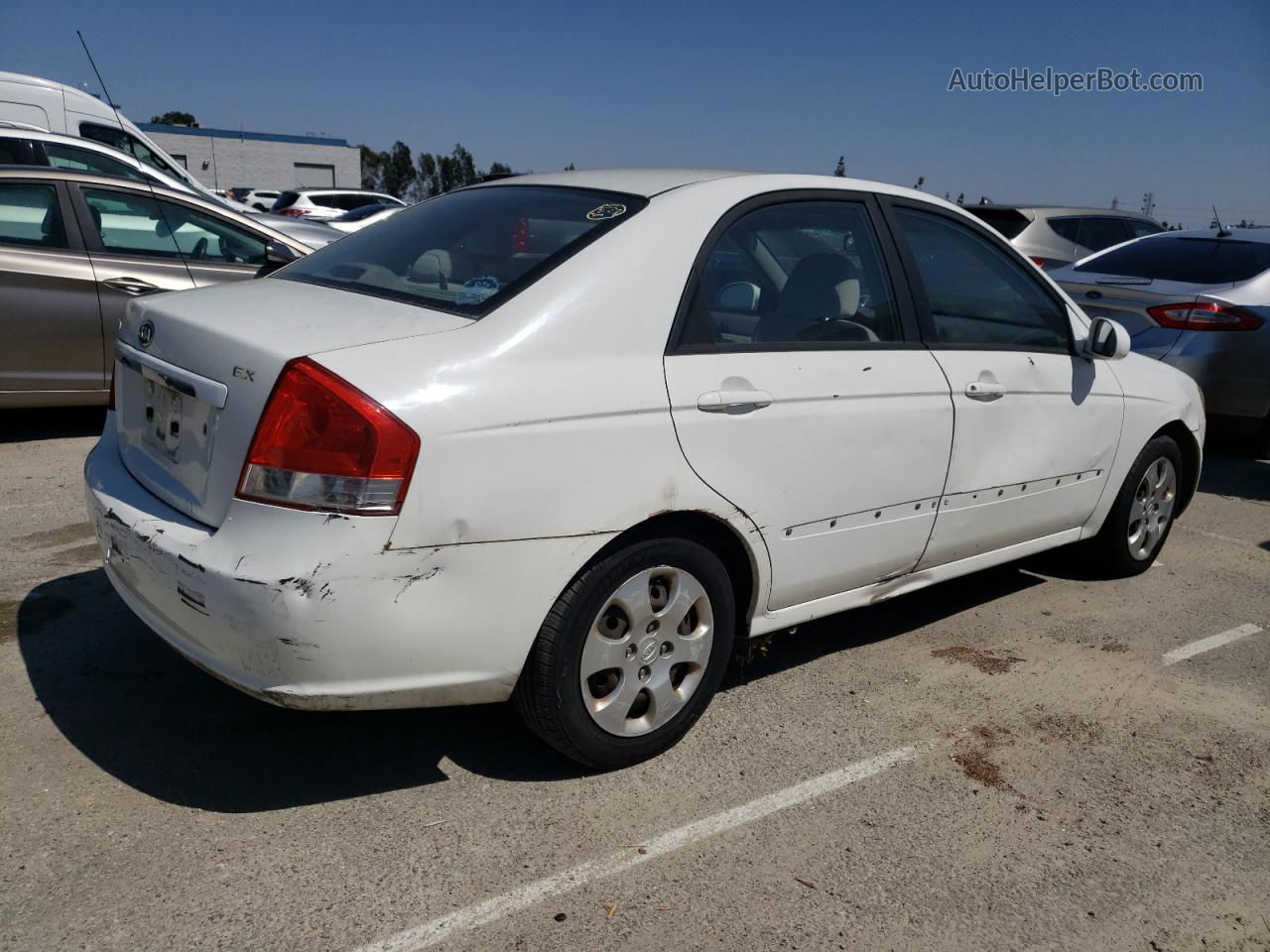 2007 Kia Spectra Ex White vin: KNAFE122075487548