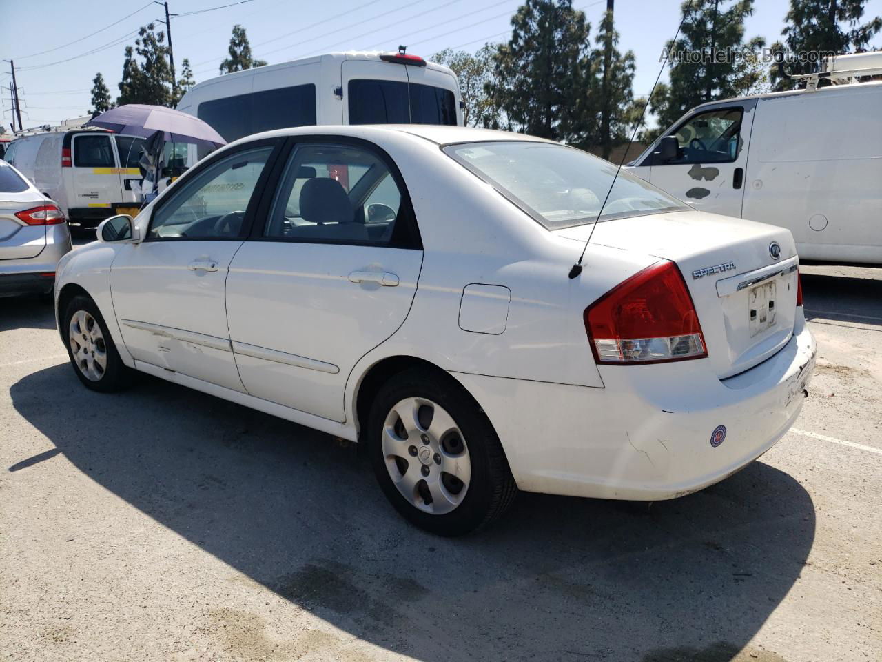 2007 Kia Spectra Ex White vin: KNAFE122075487548