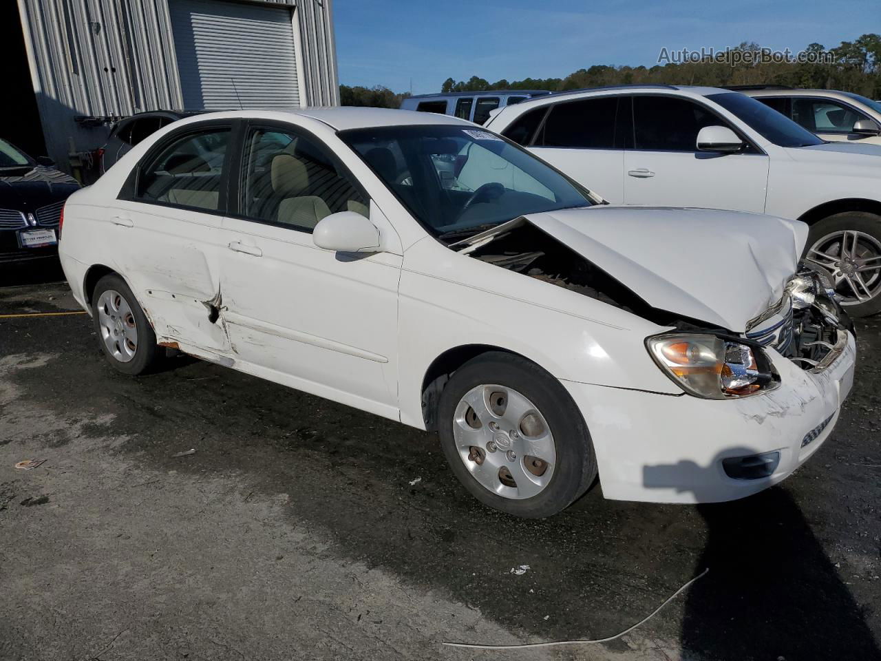 2007 Kia Spectra Ex White vin: KNAFE122175395462