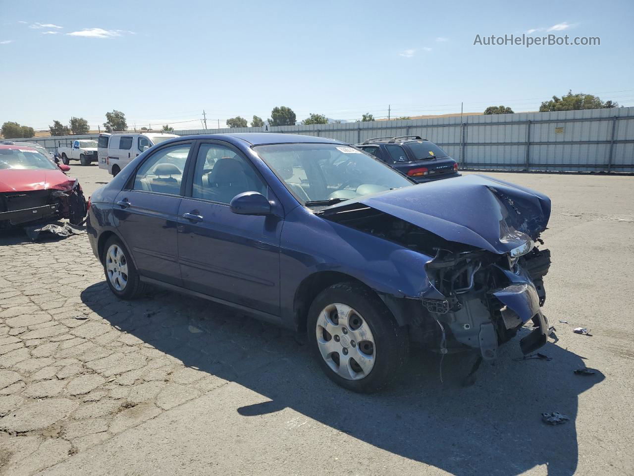 2007 Kia Spectra Ex Blue vin: KNAFE122475468078