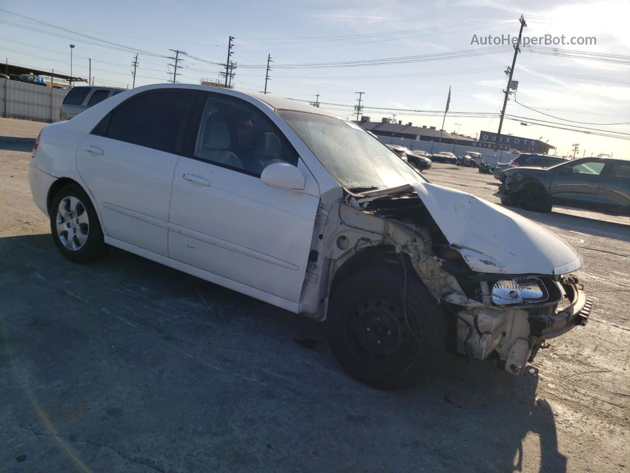 2007 Kia Spectra Ex White vin: KNAFE122675484038