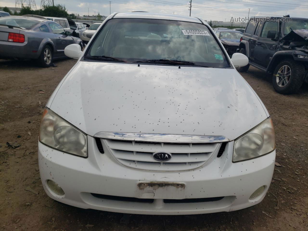 2005 Kia Spectra Lx White vin: KNAFE122755198843