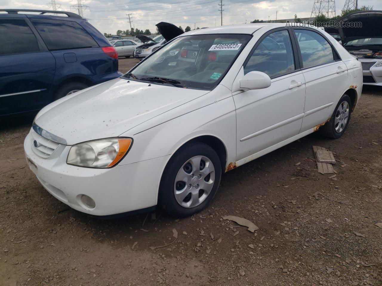 2005 Kia Spectra Lx White vin: KNAFE122755198843