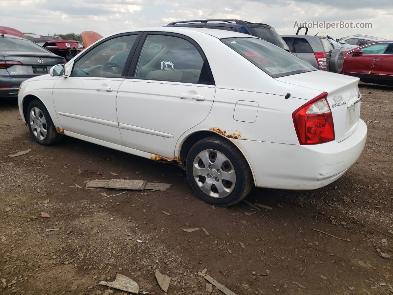 2005 Kia Spectra Lx White vin: KNAFE122755198843