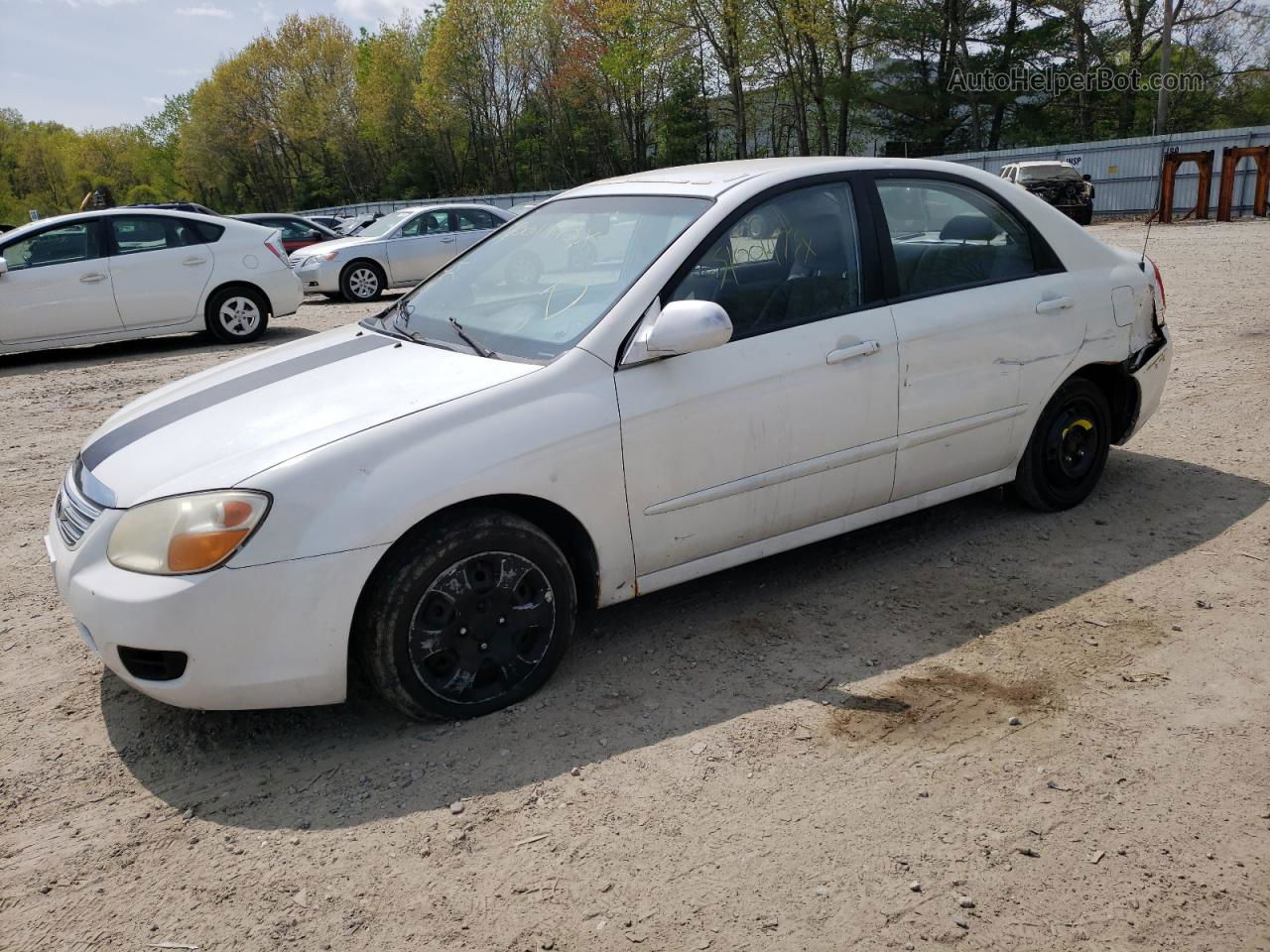 2007 Kia Spectra Ex White vin: KNAFE122X75445890