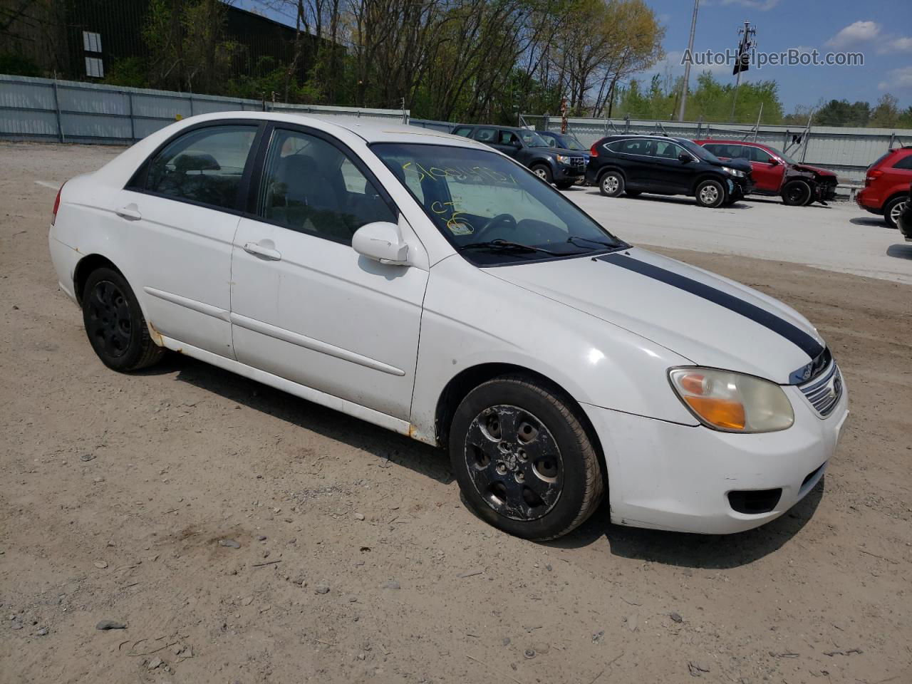 2007 Kia Spectra Ex White vin: KNAFE122X75445890