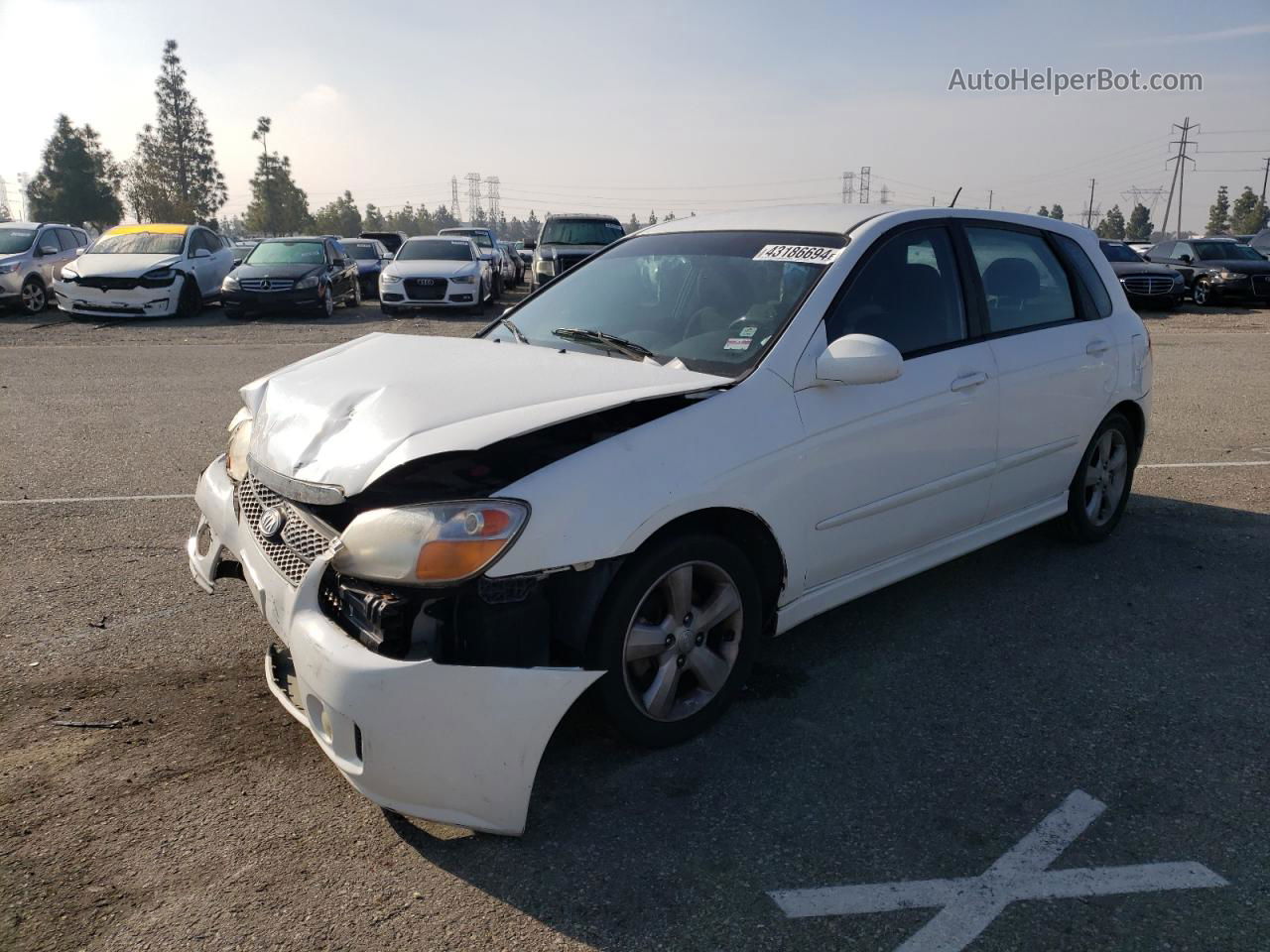 2007 Kia Spectra5 Sx White vin: KNAFE162375002961