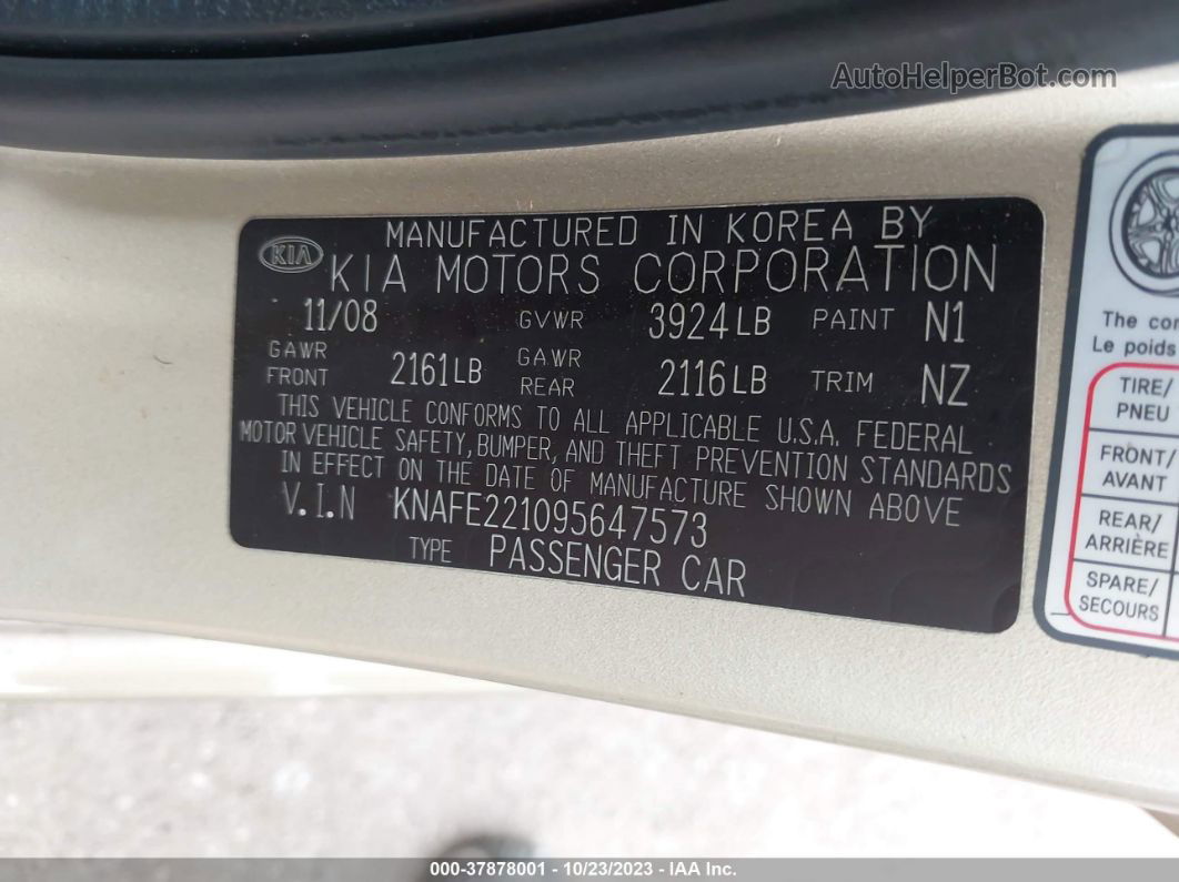 2009 Kia Spectra Ex Gold vin: KNAFE221095647573