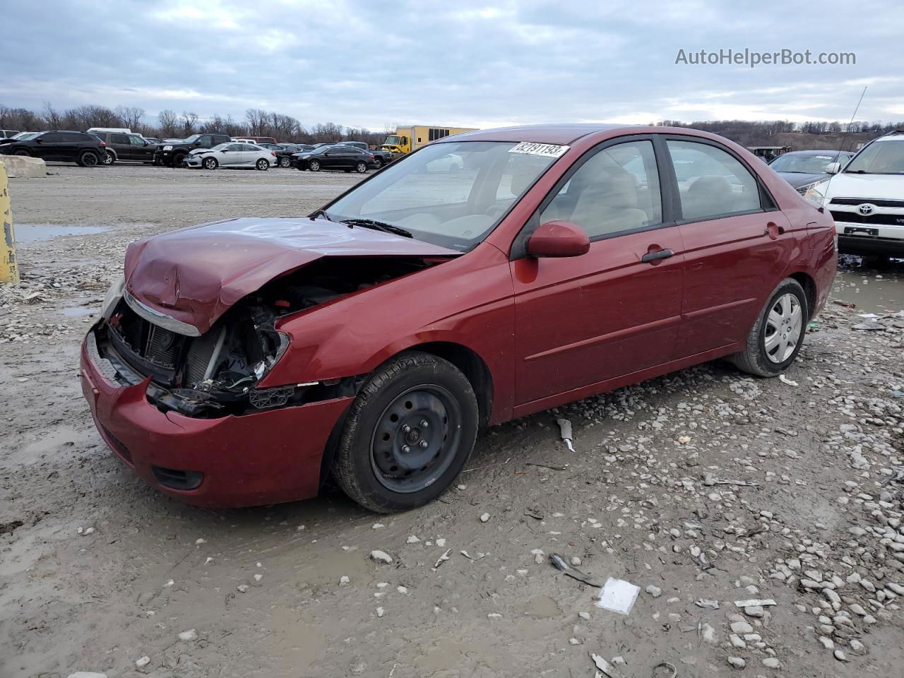 2009 Kia Spectra Ex Maroon vin: KNAFE221295634095