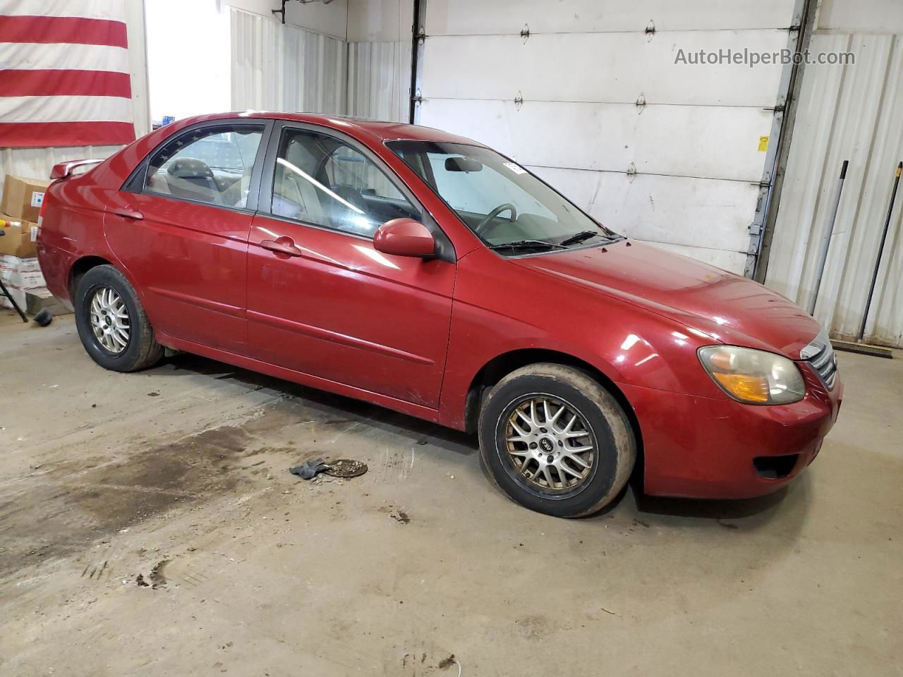 2009 Kia Spectra Ex Burgundy vin: KNAFE222595604887