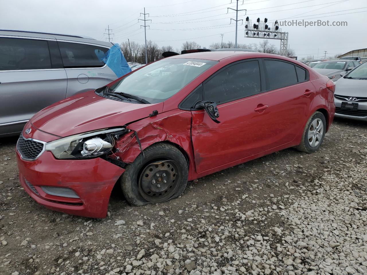 2016 Kia Forte Lx Красный vin: KNAFK4A61G5457750