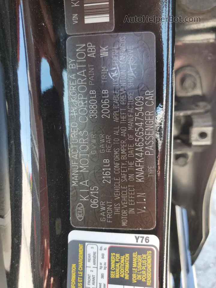 2016 Kia Forte Lx Черный vin: KNAFK4A65G5475409