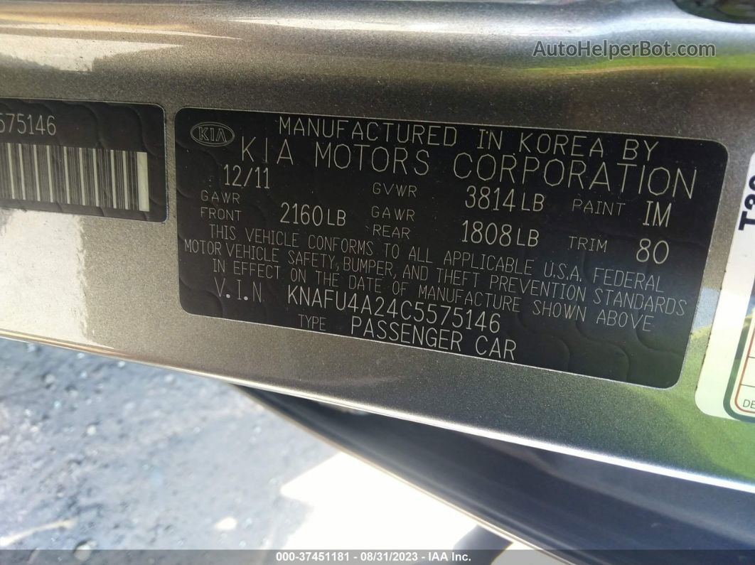 2012 Kia Forte Ex Серый vin: KNAFU4A24C5575146