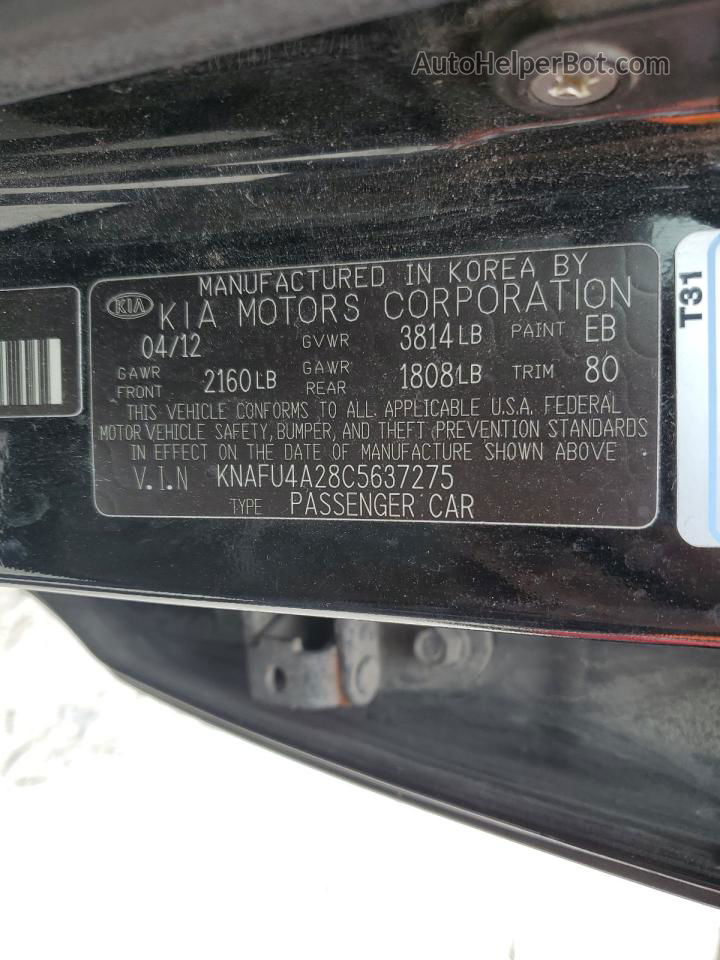 2012 Kia Forte Ex Черный vin: KNAFU4A28C5637275