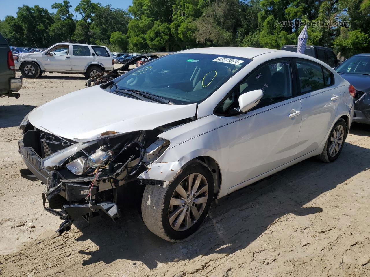 2016 Kia Forte Lx White vin: KNAFX4A60G5610233