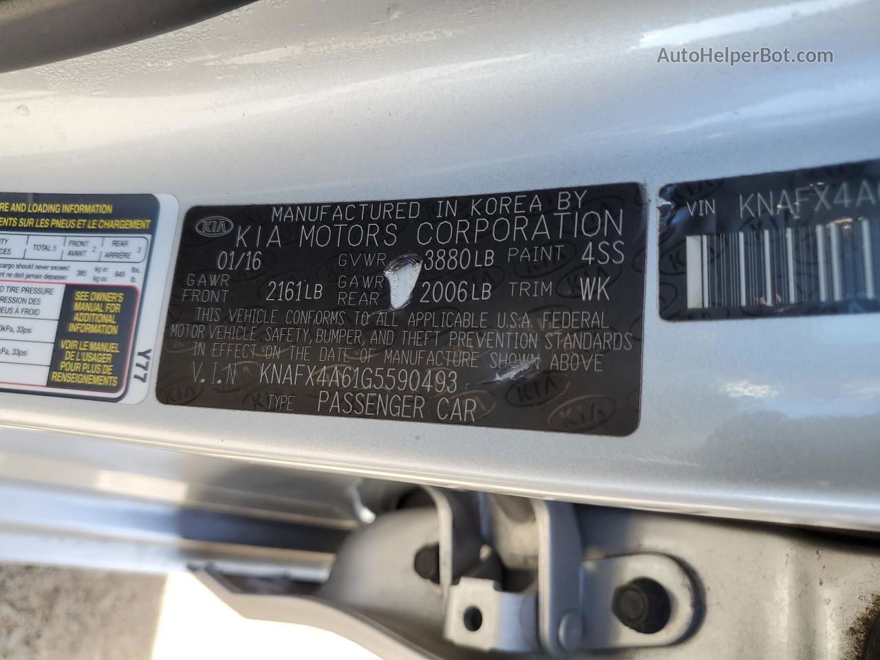 2016 Kia Forte Lx Silver vin: KNAFX4A61G5590493