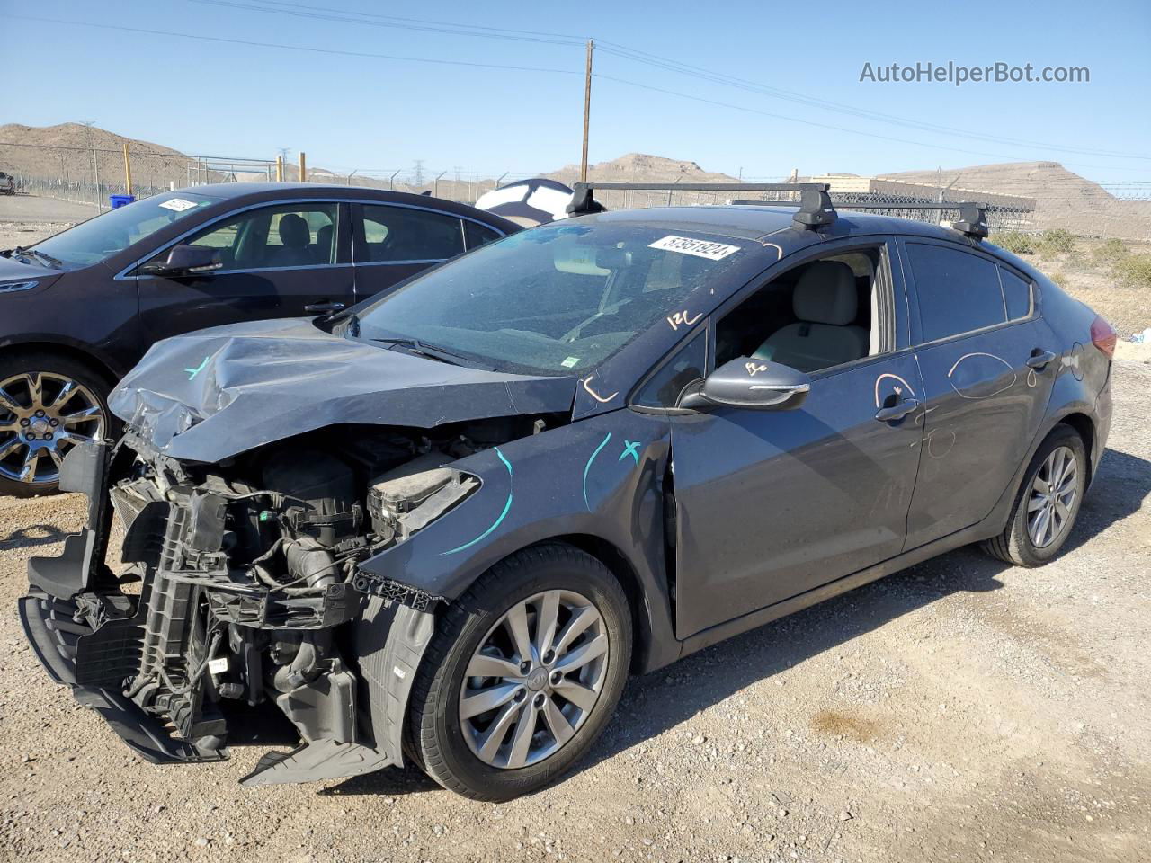 2016 Kia Forte Lx Gray vin: KNAFX4A67G5512803